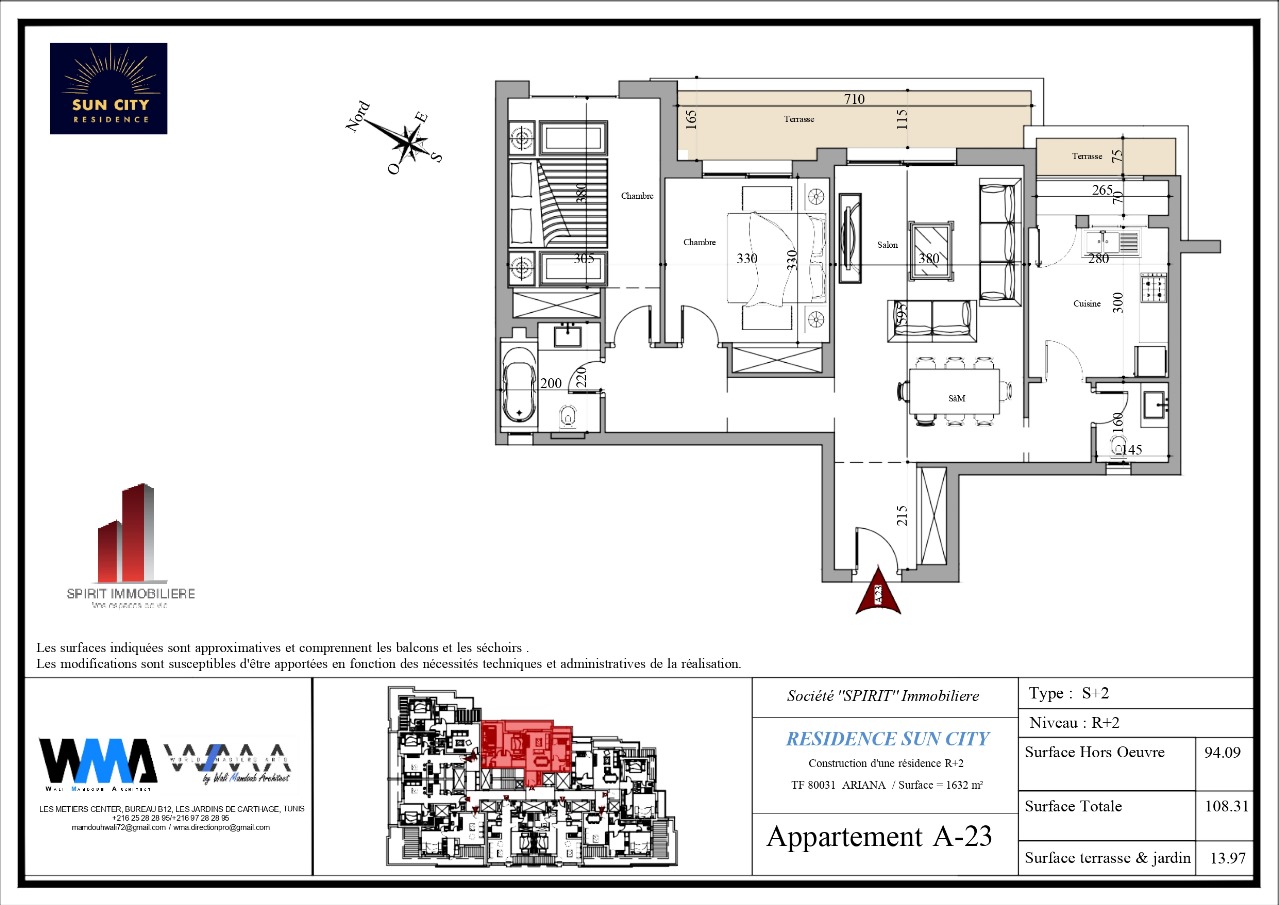 Plan architectural A23 - Fabuleux S2 de 108 m²